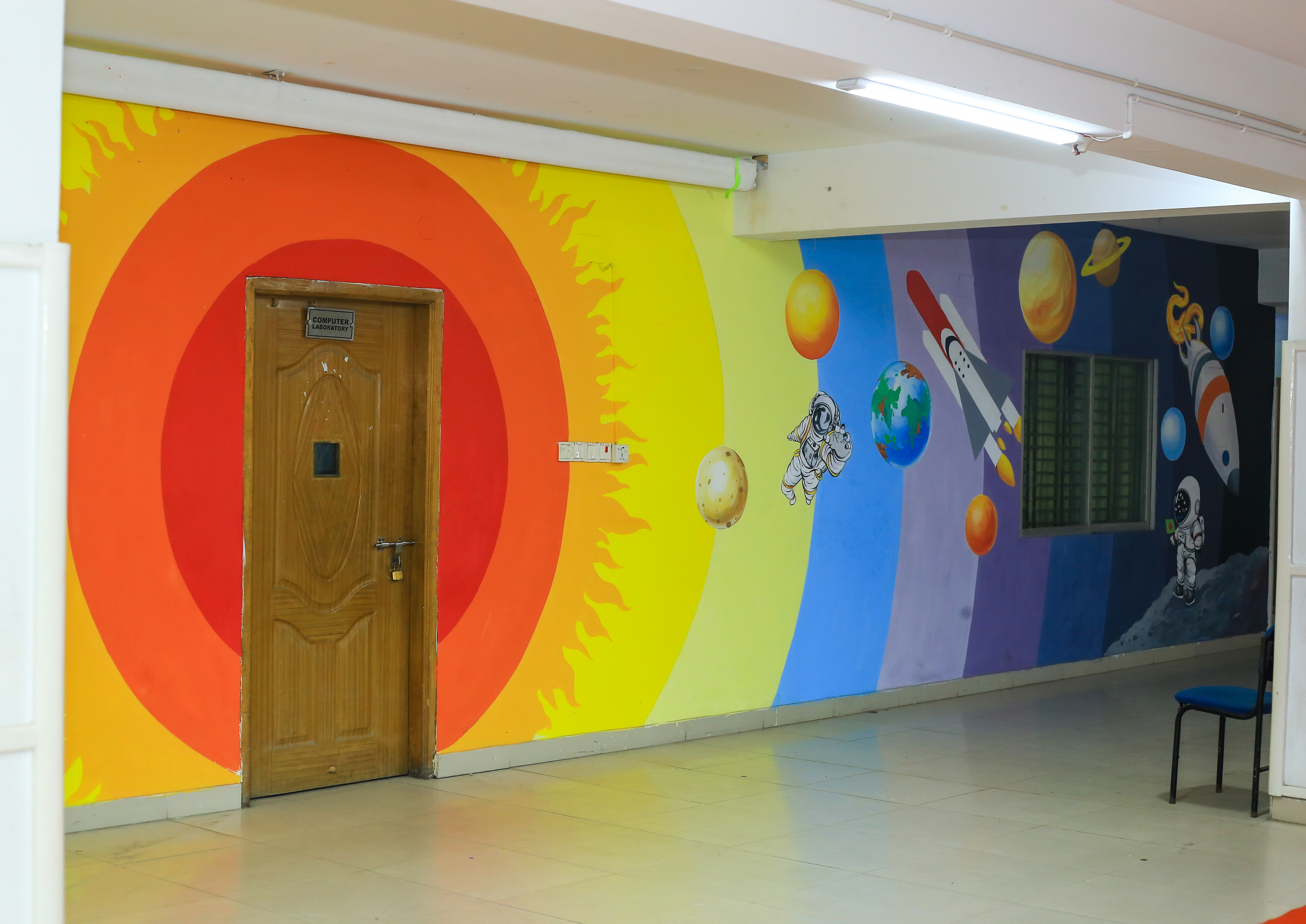 Rainbow wall painting